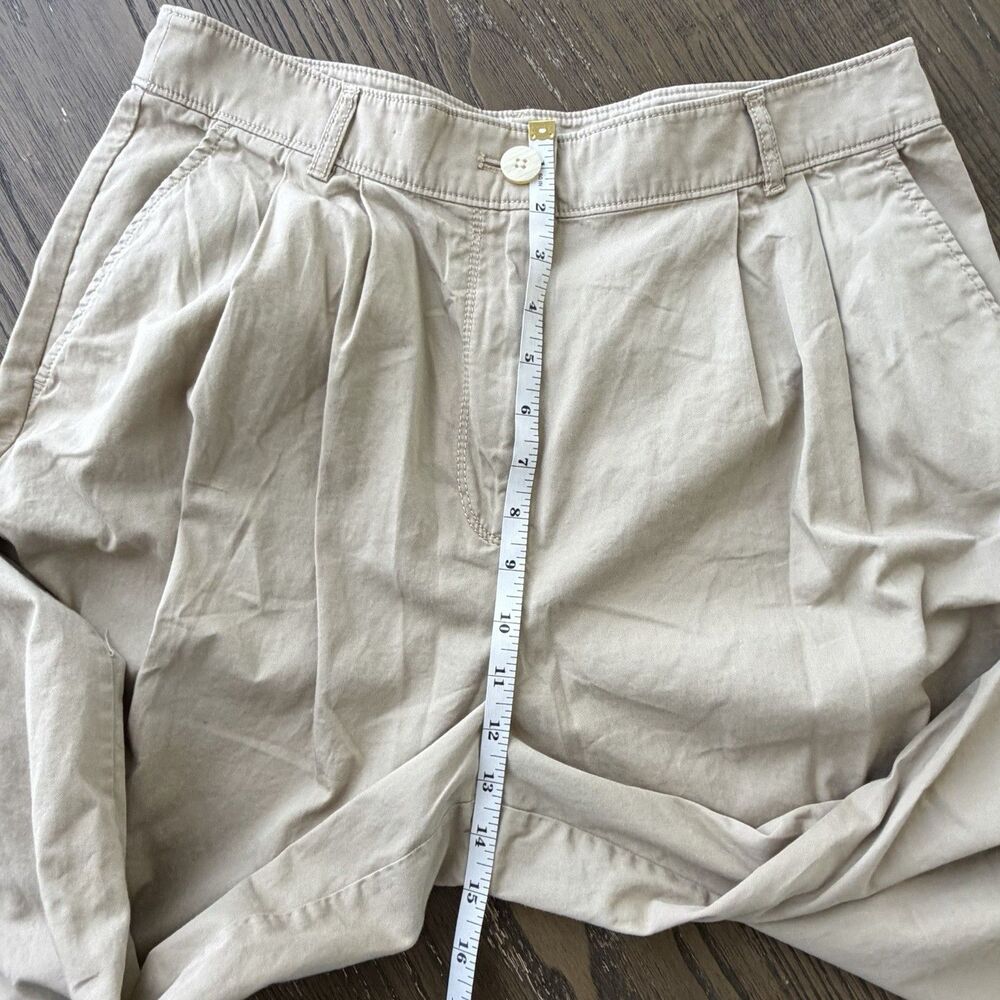 Loft Wide Leg Pants Size 10 High Rise Pleated Front Khaki Neutral Career Office - Picture 7 of 8